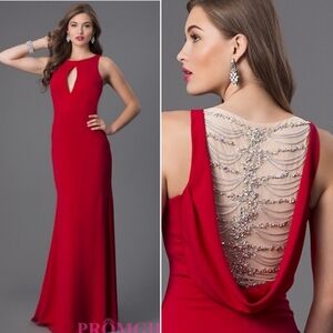 🆕️ Terani Couture Back Embellished Evening Gown Prom Dress